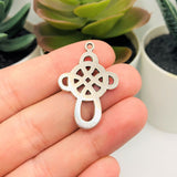 Silver Celtic Knot Cross Charms, 33x22mm