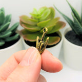 Bronze ASL I Love You Sign Language 3D Charms, 22x12mm