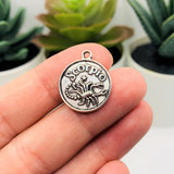 Silver Scorpio Zodiac/Astrology Coin Charms, 17x20mm