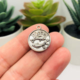 Silver Pisces Zodiac/Astrology Coin Charms, 17x20mm