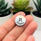 Silver Pisces Zodiac/Astrology Coin Charms, 17x20mm