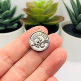Silver Aquarius Zodiac/Astrology Coin Charms, 17x20mm
