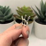 Silver Caffeine Molecule Connector Charms, 24x26mm