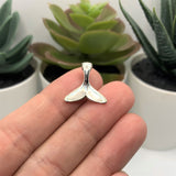Silver Whale Tail Fluke Charms, 16x16mm