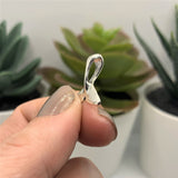 Silver Whale Tail Fluke Charms, 16x16mm