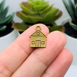 Bronze House Charms, 16x12mm
