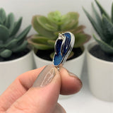 Blue Enamel Flip Flop Sandal 3D Charms with Rhinestone, 23x10mm