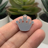 Silver and Diamond Rhinestone Crown Charms, 21x20mm