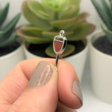 Red and Silver Wine Glass Charms, 29x9mm