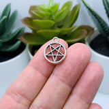 Small Silver Pentagram Charms, 17x14mm