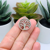 Silver Circle Tree of Life Pendant Charms