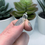 Silver Peace Heart Hippie Charms, 14x11mm