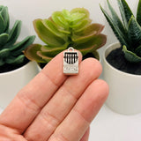 Silver Crayon Box 3D Charms, 17x9mm