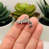 Silver Salmon Fish Charms, 18x24mm