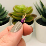 Purple and Gold Grape Bunch Wine Charms, 17x10mm