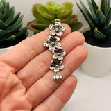 Silver Plumeria Plum Blossom Charms, 57x18mm