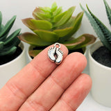 Silver Baby Feet Charms, 14x10mm