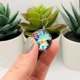 Wire Wrapped Glass Galaxy Multi-color Nebula Pendant Charms, 28x20mm