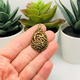 Bronze Filigree Teardrop Charms, 34x22mm