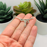 Silver Blood Drip Connector Charms, 41x22mm