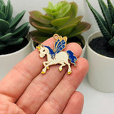 Blue and White Enamel Pegasus Charms, 33x31mm