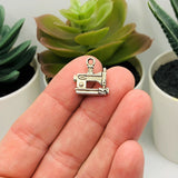 Silver Sewing Machine Charms, 15x15mm