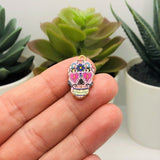 Enamel Sugar Skull Dia De Los Muertos Day or the Dead Charms, 22x12mm