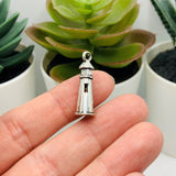 Silver Lighthouse 3D Nautical Charms, 25x8mm