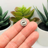 Small Silver Yin Yang Charms, 13x10mm