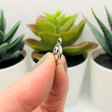 Small Silver Yin Yang Charms, 13x10mm