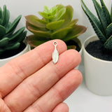 Tiny Silver Peas in a Pod Charms, 18x5mm