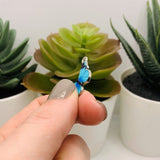 Aqua Blue and Silver Butterfly Charms, 14x20mm