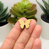 Purple Enamel and Gold Butterfly Charms, 16x22mm