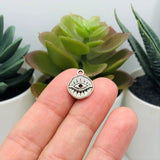 Silver Small Evil Eye Charms, 11x16mm