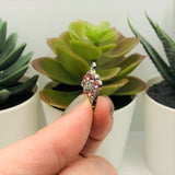 Pink and Silver Rhinestone Crown Charms, 20x21mm