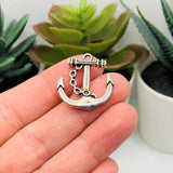 Silver Anchor Charms, 27x24mm