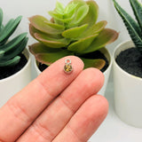 Small Yellow November Birthstone Rhinestone Charms, 9x6mm
