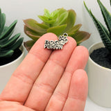 Silver Dog Person Pet Charms, 18x13mm