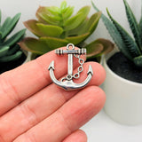 Silver Anchor Charms, 27x24mm