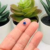 Small Bright Blue September Birthstone Rhinestone Charms, 9x6mm