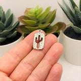 Silver Saguaro Cactus Cut Out Charms, 23x12mm