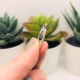 Silver Saguaro Cactus Cut Out Charms, 23x12mm