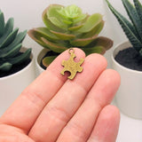 Bronze Autism Awareness Puzzle Piece Charms, 22x14mm