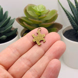 Bronze Autism Awareness Puzzle Piece Charms, 22x14mm