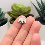 Silver Plated Tibetan Elephant Charms, 12x14mm