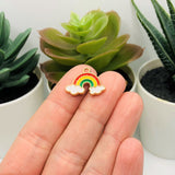 Enamel Rainbow Charms with Cloud, 14x19mm
