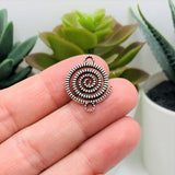 Silver Spiral Galaxy Connector Charms, 18x22mm