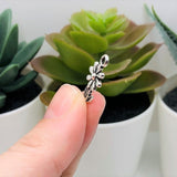 Small Silver Flower Charms, 19x10mm