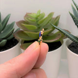 Blue Enamel Rose Charms, 19x9mm