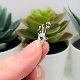 Silver I Love You Hand 3D Charms, 18x13mm